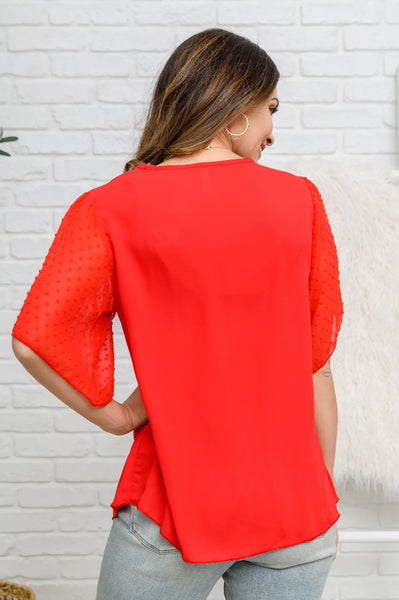 Short Sleeve Blouse In Red