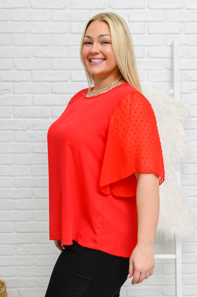 Short Sleeve Blouse In Red