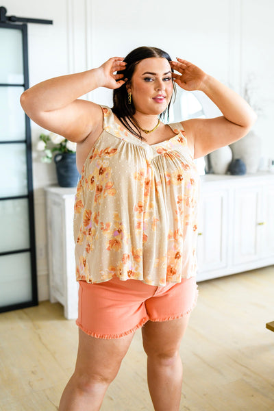 Peach Brilliant Blossom Swiss Dot Tank