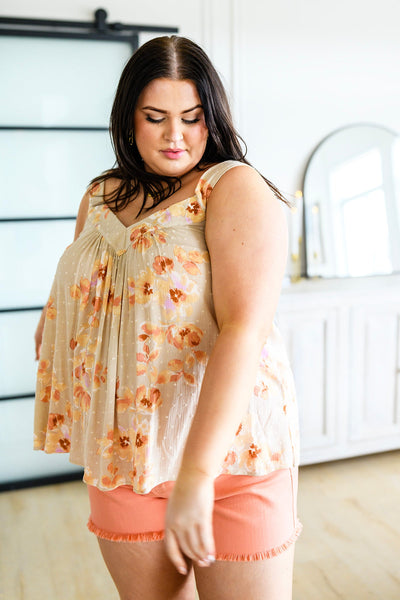 Peach Brilliant Blossom Swiss Dot Tank