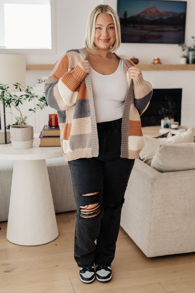 Grey Checkered Cardigan
