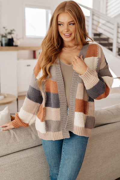 Grey Checkered Cardigan