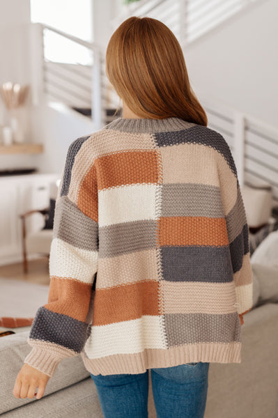 Grey Checkered Cardigan