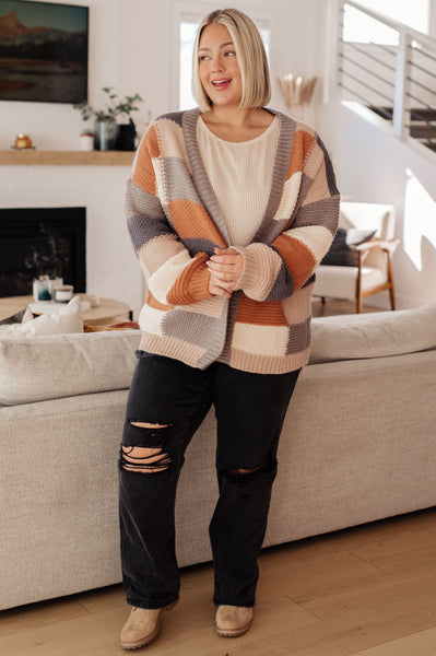 Grey Checkered Cardigan
