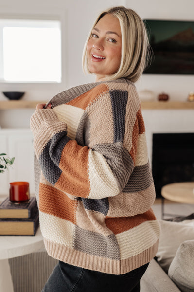 Grey Checkered Cardigan