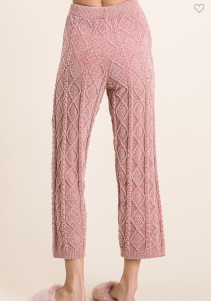 Sale! Dusty Pink Cropped Sweater Pants