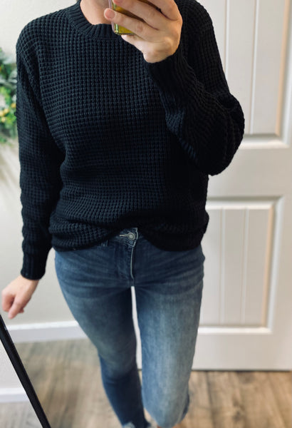 Hi-Low Waffleknit Sweater