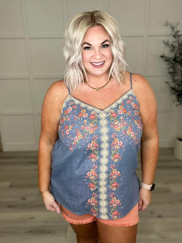 Take Me To Greece Embroidered Tank