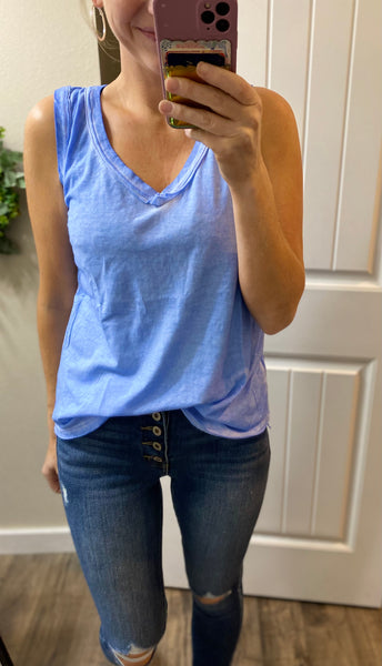Raw Hem Sleeveless Top