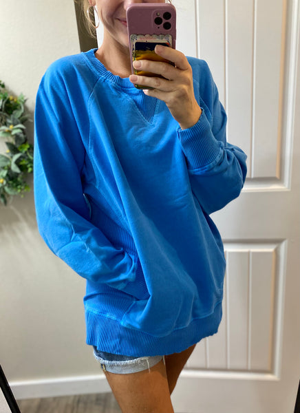 Summer Mineral Wash Terry Pullover