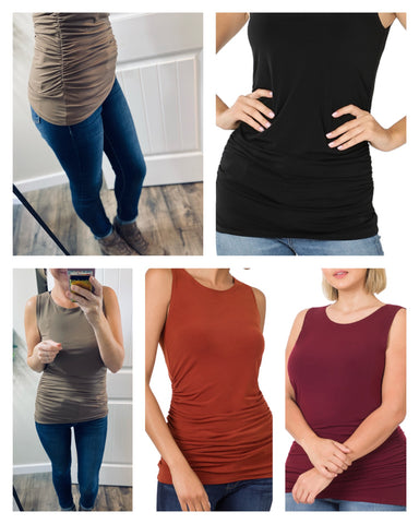 Ruched Side Sleeveless Top