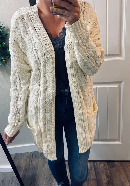 Plush Cable-knit Cardigans