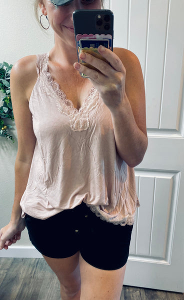 Restock! Lace Trim Cami Top