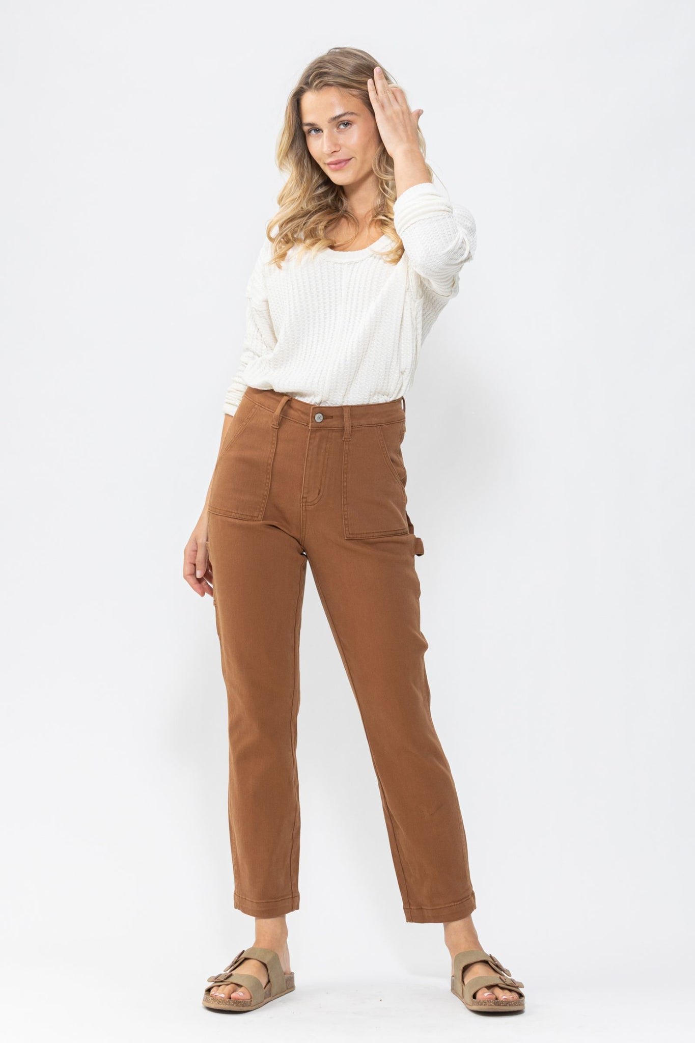 Judy Blue Rust Brown Utility Denim