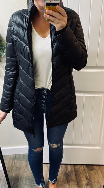 Black Puff Long Jacket
