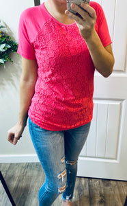 Sale! Pink Lace Front Top