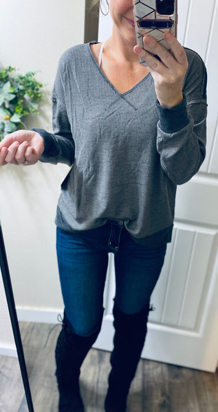 Charcoal Trim Long Sleeve