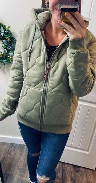 Olive Wanakome Quilted Jacket
