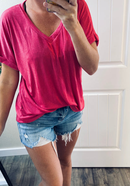 Shimmery Vneck Blouse