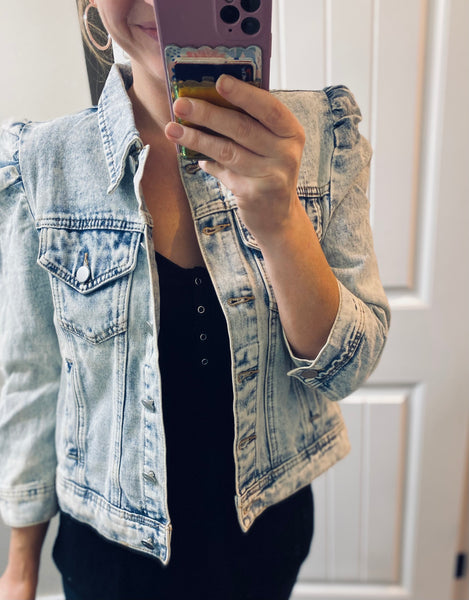 Hello Lovely Quarter Sleeve Denim Jacket