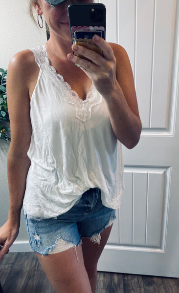 Restock! Lace Trim Cami Top