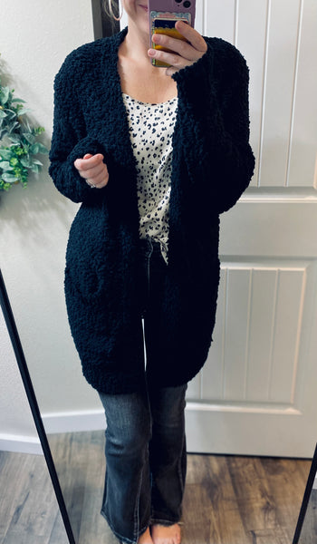 Black Popcorn Cardigan