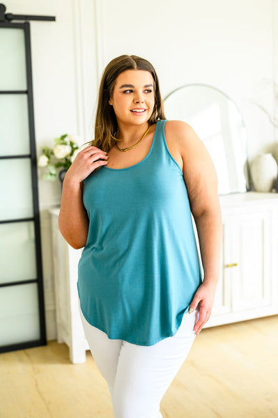 Sleeveless top in Dusty Teal