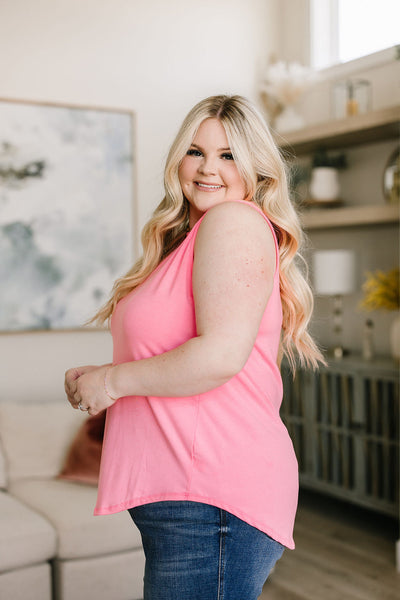 Pink Hi-Lo Sleeveless Top