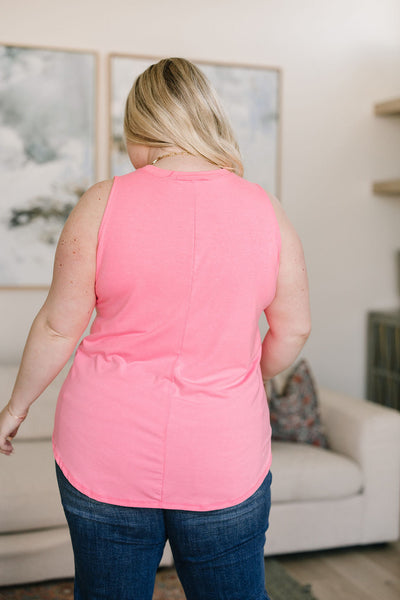 Pink Hi-Lo Sleeveless Top