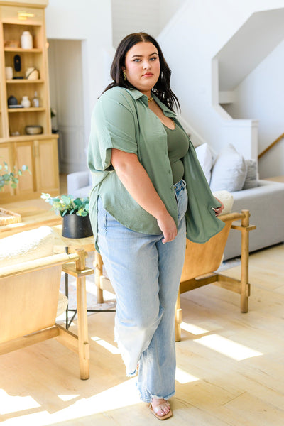 Short Seamless Reversible Tank in Olive