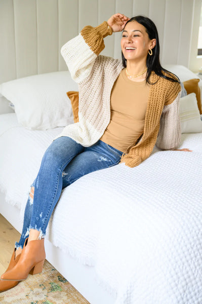 Carry On For Love Color Block Knit Cardigan