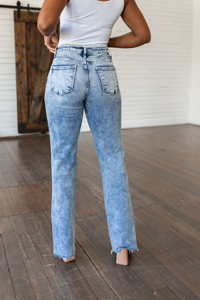 Risen Acid-wash Straight Denim