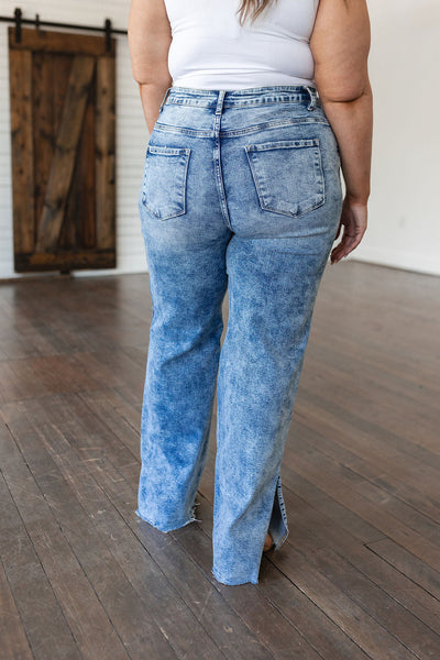Risen Acid-wash Straight Denim