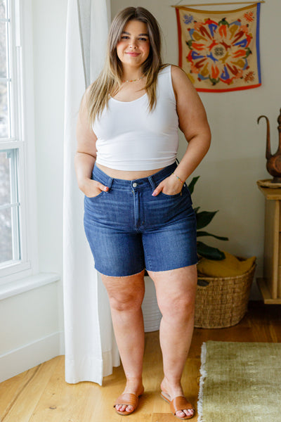 Judy Blue Mid Rise Cutoff Shorts