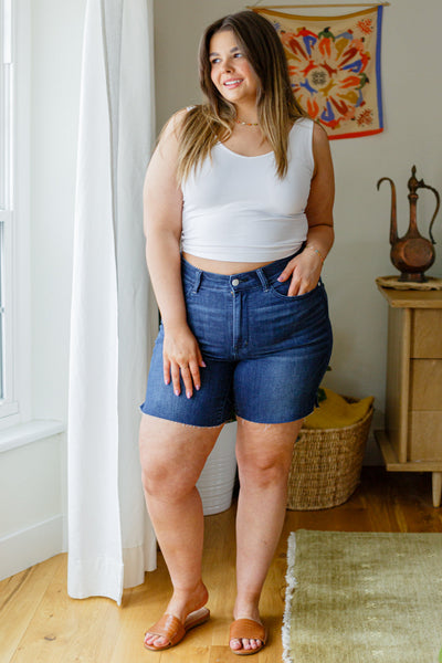 Judy Blue Mid Rise Cutoff Shorts