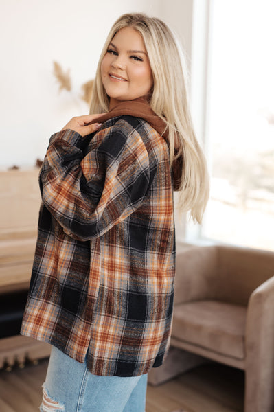 Side Slit Hooded Shacket