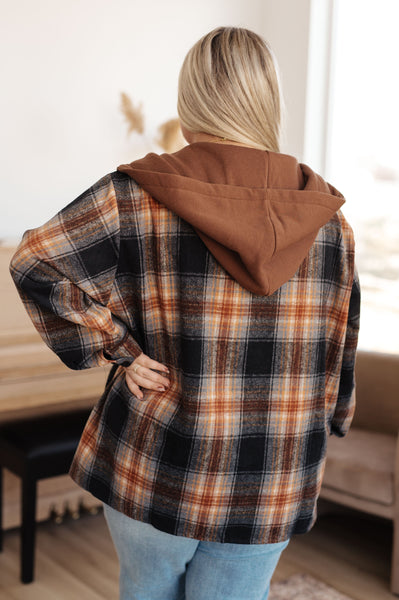 Side Slit Hooded Shacket