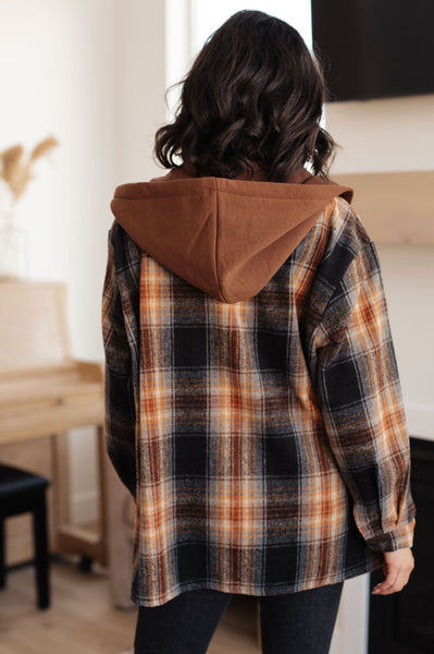 Side Slit Hooded Shacket
