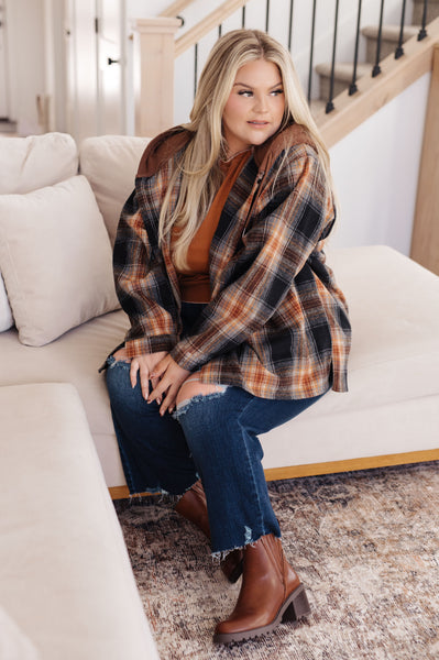 Side Slit Hooded Shacket