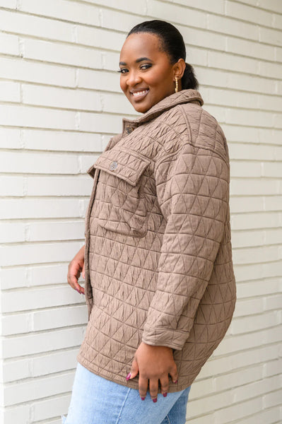 Quilted Jacket in Mocha