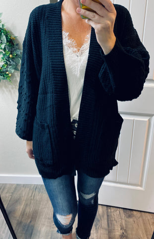 Black Knit Cardigan