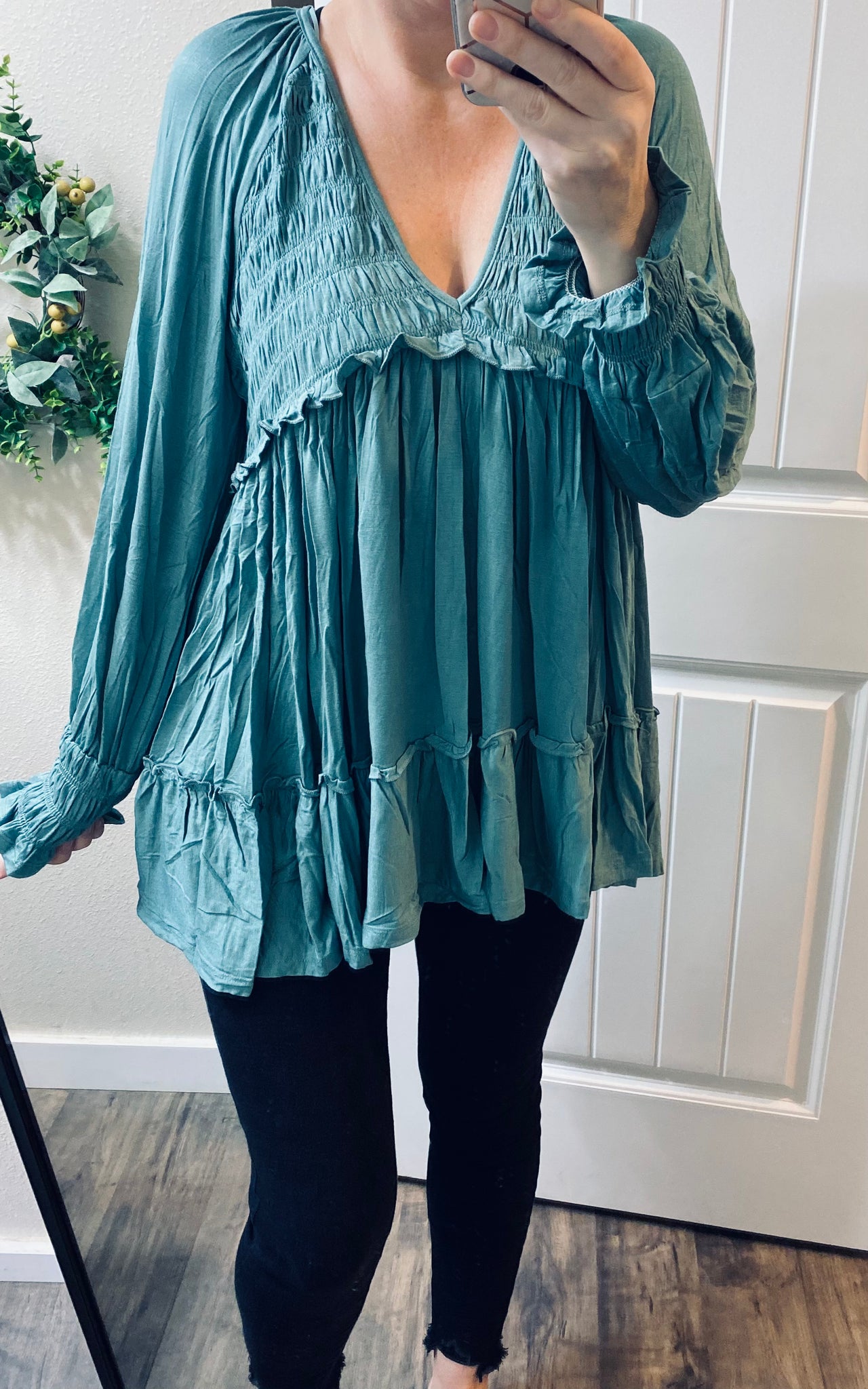 Ruffle Smocked Top