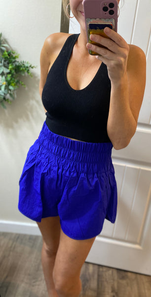 Windbreaker Smocked Shorts