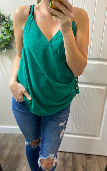 Side Ruched Button Cami