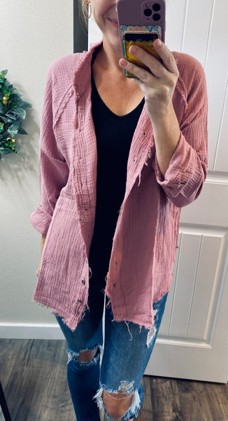 Frayed Button-Up