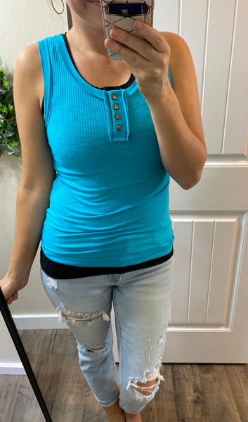 Ribbed Button Tanks
