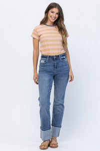 Judy Blue Wide Leg Cuff Denim