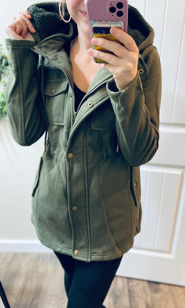 Charcoal or Olive Utility Jacket