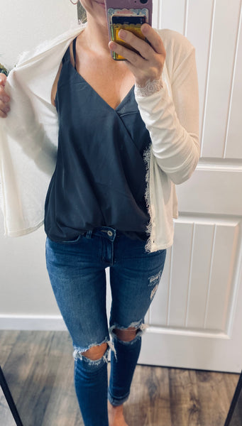 Side Ruched Button Cami