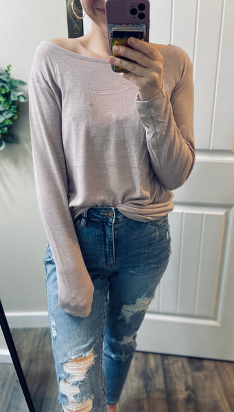 T Back Long Sleeve Top
